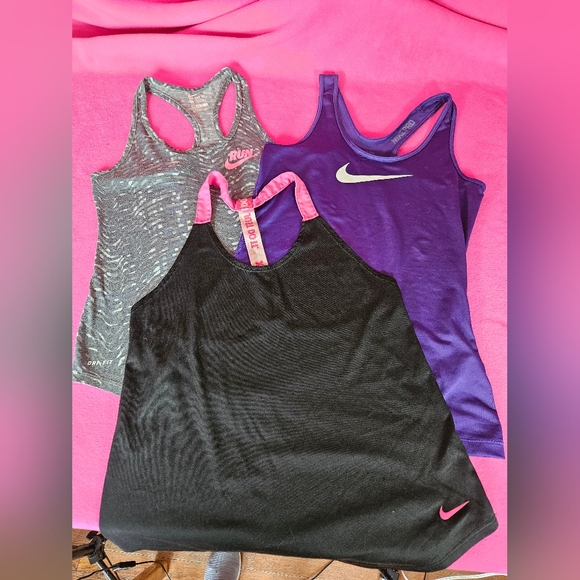 Nike Women's Tank Tops - Black, Purple, Gray - Picture 1 of 2